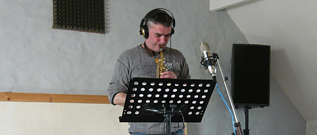 Enregistrement du saxophone de Karl Gouriou pour le projet Keltia Symphonia