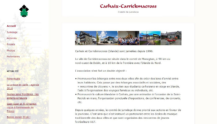Site Web responsive de Carhaix-Carrickmacross